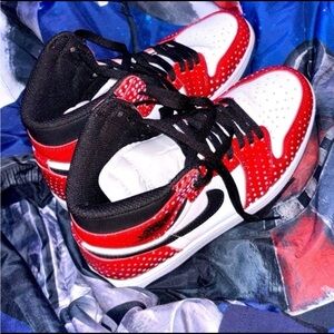 Red, white and blue Spider-Man shoes. Hardly worn.